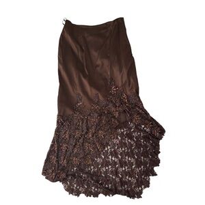 Iconic brown silk two piece